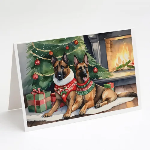 Miniatura 158 de Caroline's Treasures DAC2753GCA7P Paquete de 8 tarjetas de felicitación navideña acogedora de Husky siberiano Tarjetas en blanco con sobres