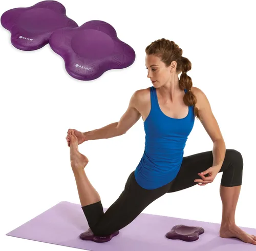 Gaiam - Rodilleras de yoga (juego de 2) - Accesorios y accesorios de yoga para mujeres/hombres, almohadillas para rodillas y codos para fitness,