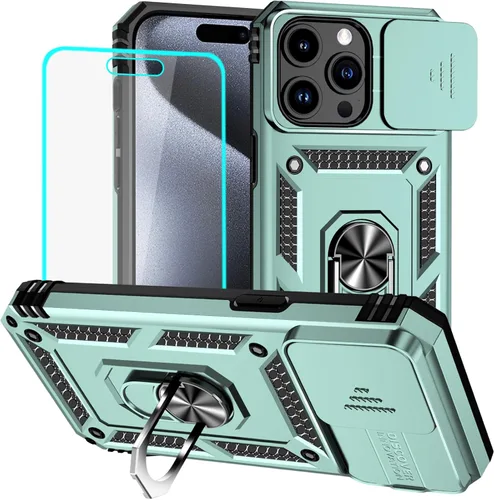 Miniatura 35 de HNHYGETE Funda para iPhone XR con protector de pantalla HD: [grado militar de 20 pies probada en caídas] Funda protectora para cámara deslizante a