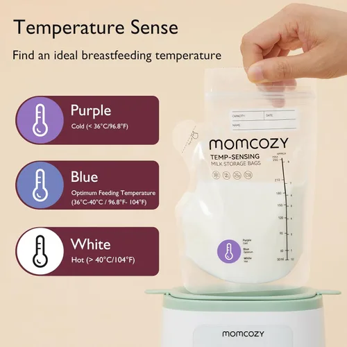 Miniatura 6 de Momcozy Calentador de biberones Retain Nutrients, calentador de biberones 9 en 1 con luz nocturna y bolsa de almacenamiento de leche materna Momcozy