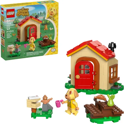 LEGO Animal Crossing Goldie's Cozy House Building Toy - Juego de simulación para niñas y niños, a partir de 6 años con minifigura de perro, juguete