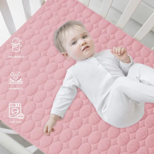 Miniatura 6 de Sábanas protectoras de colchón de cuna impermeables, paquete de 2, funda acolchada ajustable para colchón de cuna que se adapta a colchones de cama