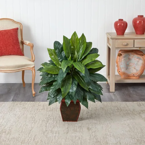 Miniatura 3 de Nearly Natural Cordyline con florero decorativo planta de seda