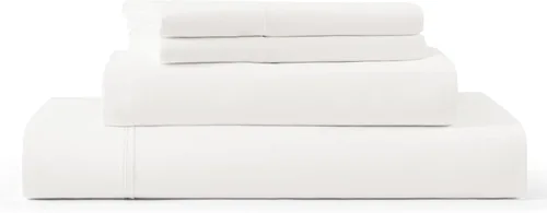 Miniatura 27 de UGG Juego de sábanas refrescantes de lujo de 4 piezas para cama King, con bolsillos profundos, ropa de cama prémium con 2 fundas de almohada, Blanco