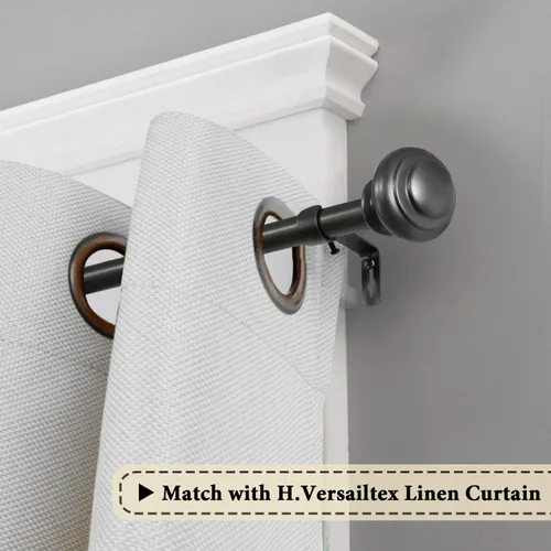 Miniatura 2 de H.VERSAILTEX - Cortinero para ventana ajustable y decorativo de 3/4 pulgadas de diámetro, para una sola ventana, de 28 a 48 pulgadas, con remates