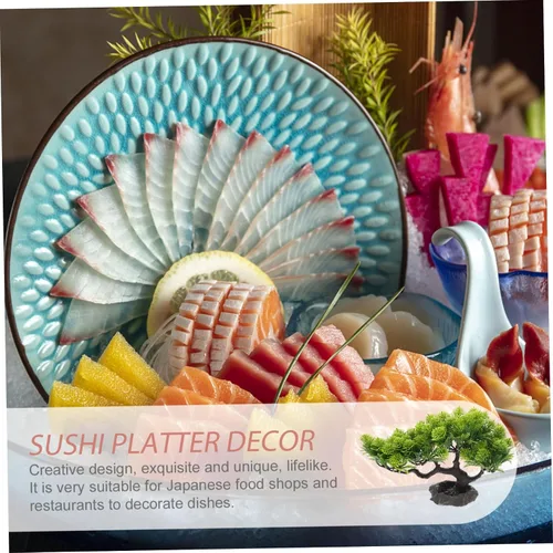 Miniatura 6 de Decoración de pino de bienvenida, mini adorno de pino artificial para plato de sushi y plato de sashimi, ideal para mesa de restaurante japonesa