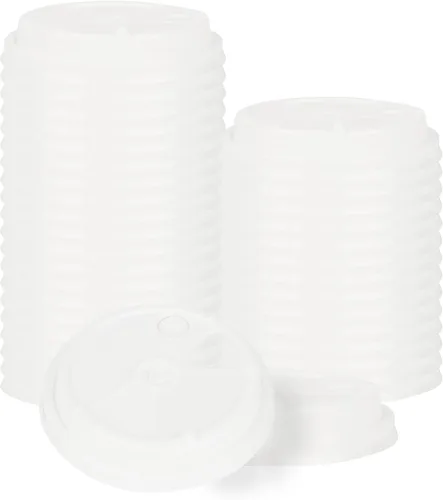 Miniatura 10 de Restaurantware - Solo tapas: tapas de plástico negro para tazas de café de 8, 12, 16 y 20 onzas, 100 café para tazas calientes - sorbo y popote