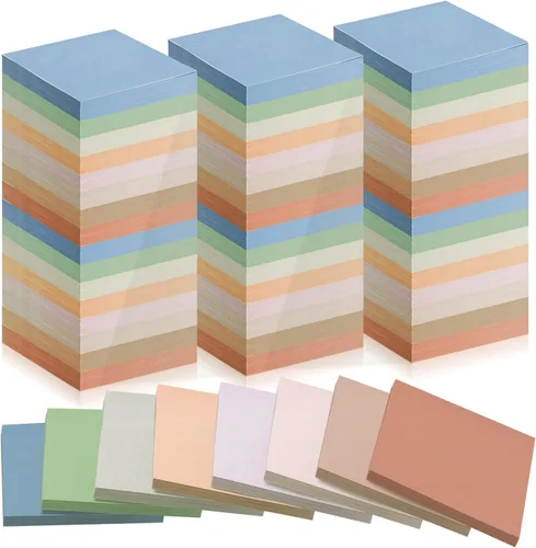 Miniatura 8 de Fainne Paquete de 120 notas adhesivas a granel de 3 x 3 pulgadas, bloc de notas autoadhesivas de papel multicolor para suministros escolares