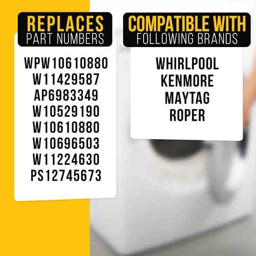 Miniatura 7 de PartsBroz WPW10610880 - Cerradura de puerta (paquete de 2) – Compatible con secadora Whirlpool Maytag Kenmore Roper – Reemplaza AP6983349