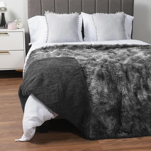 Miniatura 11 de PAVILIA Manta mullida beige crema para sofá, afelpada y cálida, súper suave y gruesa de piel sintética y sherpa, 50 x 60 pulgadas