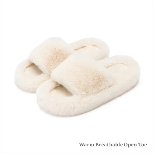 Miniatura 6 de Chantomoo Pantuflas de espuma viscoelástica para mujer, pantuflas de dormitorio para mujer, mullidas, cómodas, con forro de piel sintética, suela
