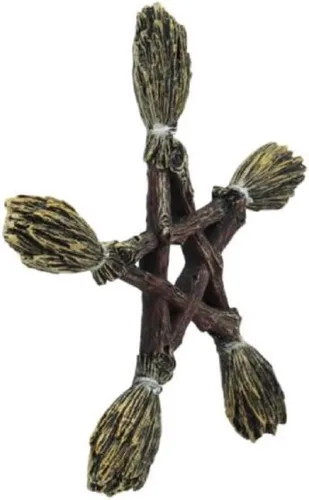 Miniatura 2 de Nemesis Now Ltd Wiccan and Witchcraft Escoba Pentáculo Decoración de Pared 7" W