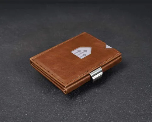 Miniatura 8 de EXENTRI Billetera Trifold de cuero - bloqueo RFID con clip de bloqueo de acero inoxidable