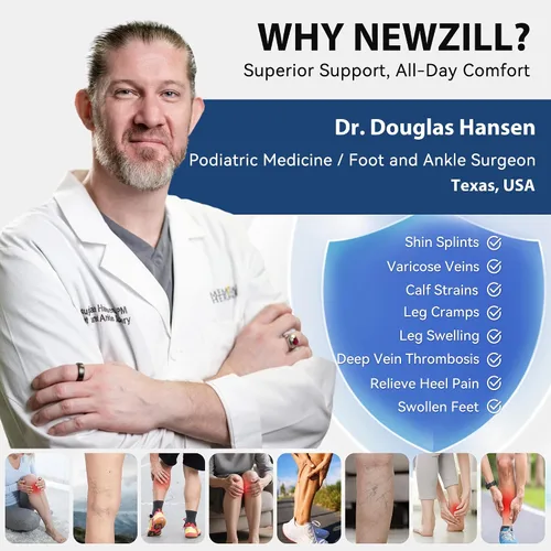 Miniatura 2 de NEWZILL Calcetines de compresión de cobre para mujeres y hombres, de 15-20 mmHg, algodón con control de olores, calcetines de vestir para negocios