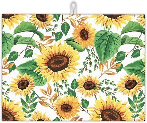 Miniatura 10 de Tapete de secado de platos con diseño de mandala, vintage, bohemio, floral, tapete de secado de platos, encimera de cocina, 18 x 24 pulgadas