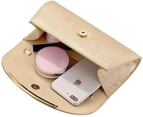 Miniatura 5 de BENCOMOM Women gold clutch Purses Formal Evening Bags Wedding Party Dressy Handbags Bridal Prom shoulder bag with chain