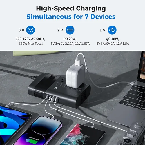Miniatura 6 de Convertidor de voltaje de onda sinusoidal pura de 500 W de EE. UU. a Europa, convertidor de 220 V a 110 V para viajes europeos, adaptador