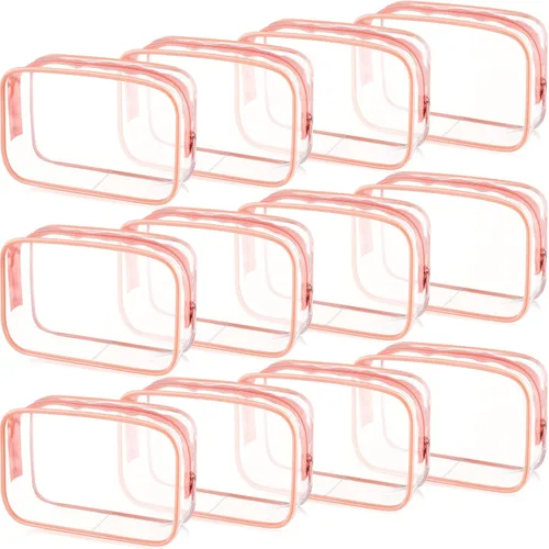 Miniatura 25 de Weewooday 12 piezas bolsas transparentes para maquillaje, bolsas de almacenamiento de cosméticos, estuches de PVC con cremallera, bolsas de viaje