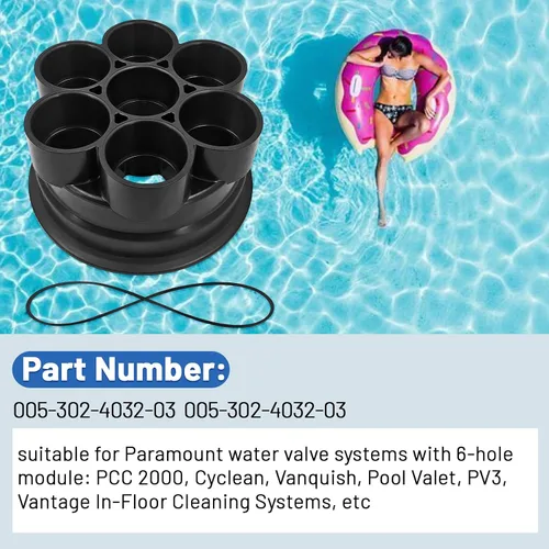 Miniatura 2 de 005-302-4032-03 Kit de base de válvula de agua de 6 puertos de 2 pulgadas con 1 junta tórica compatible con el módulo Paramount de 6 puertos PCC