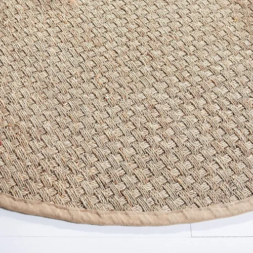 Miniatura 4 de SAFAVIEH Alfombra de Área 10' Redonda - Colección de Fibra Natural - Grande - Natural y Beige, Hierba Marina, Patrón de Tejido de Canasta con Borde