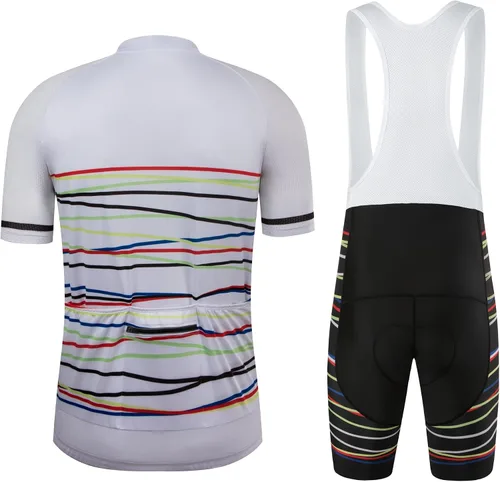 Miniatura 2 de Coconut Ropamo CR Men's Cycling Jersey Set Road Bike Jersey Zipper Pocket Bib Shorts with 4D Padded Cycling Clothing Set