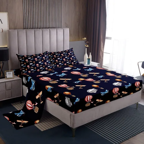 Miniatura 16 de Erosebridal Juego de sábanas y fundas de almohada para niños, diseño de camión de bomberos, color rojo, brillante, para maquinaria, camiones