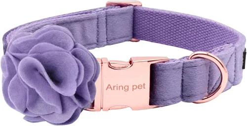 Miniatura 9 de ARING PET Collar de perro con corbatín, collares de terciopelo para perros con corbatín extraíble, collar de lazo ajustable para perros hembras