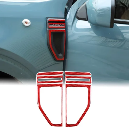 Cubiertas de ventilaciones laterales del guardabarros del automóvil, tira de moldura compatible con Ford Maverick 2022-2025 2026, fibra de carbono