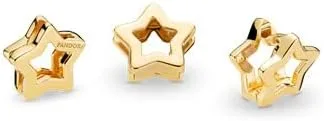 Miniatura 5 de Pandora Reflexions 767544 - Abalorio con diseño de estrella, chapado en oro de 18 quilates, diseño de reflejos