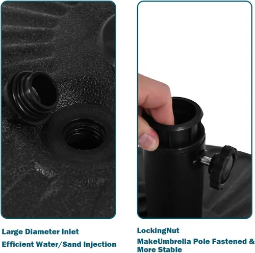 Miniatura 3 de Giantex Base redonda de sombrilla de patio rellena de arena de agua de 23 litros, soporte de sombrilla resistente de 20 pulgadas, soporte