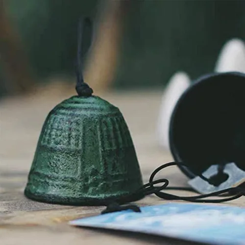 Miniatura 13 de 1 campanilla de viento tradicional japonesa de la suerte para exteriores, Iwachu de hierro fundido bendice templo, campanas de viento pequeñas