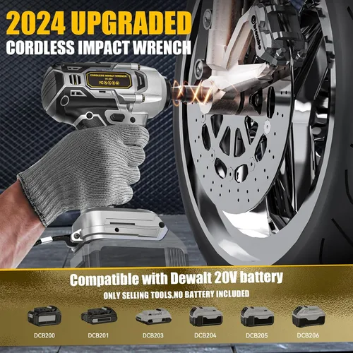 Miniatura 4 de Llave de impacto inalámbrica para batería Dewalt 250FT-LBS 3/8 pulgadas 340N.m Pistola de impacto compacta sin escobillas eléctrica incluye luz