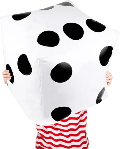 CCINEE Dados inflables gigantes de 20 pulgadas, dados inflables gigantes blancos y negros para juego de mesa al aire libre y decoración de fiesta en