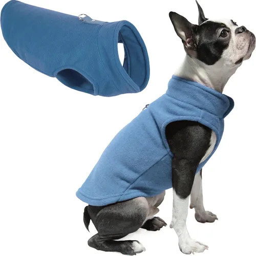 Gooby Chaleco de Forro Polar Suéter para Perro - Azul, X-Large - Chaqueta Pullover Cálida de Forro Polar con Anilla en O para Correa para Perros