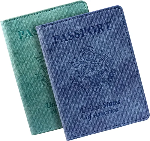 Miniatura 19 de Funda para pasaporte de vacunación, Azul 2PK