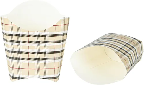 Miniatura 17 de Restaurantware Bio Tek - Taza de papas fritas desechables de 4.7 x 3.5 x 5.1 pulgadas, 100 vasos desechables para refrigerios, papel azul y blanco