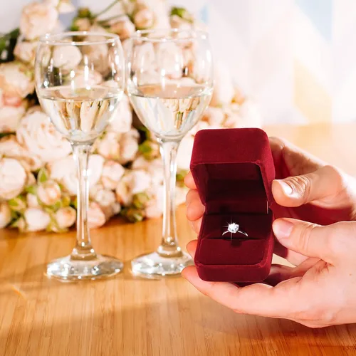 Miniatura 6 de BBTO Caja de terciopelo para anillos de 36 piezas para ceremonia de boda, caja de anillo de compromiso, caja de regalo para anillos de boda, caja