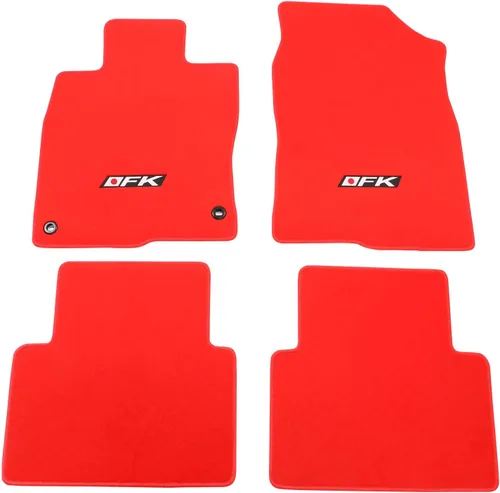 IKON MOTORSPORTS, Alfombrillas de piso compatibles con Honda Civic 2016-2021, de nylon rojo, estilo de ajuste OE, alfombrillas de piso delanteras y