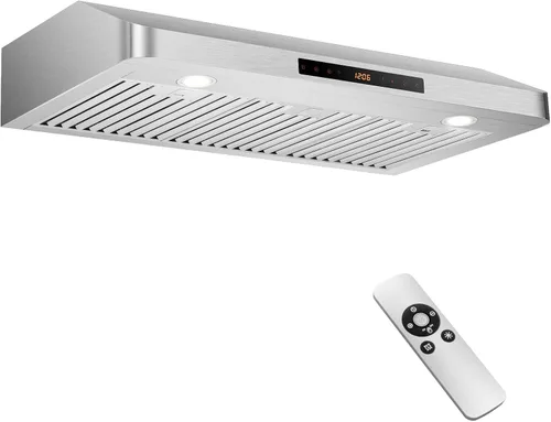SIMOE Campana extractora debajo del gabinete de 30 pulgadas, campana extractora con 900 CFM, luces LED ajustables, temporizador, 4 velocidades,