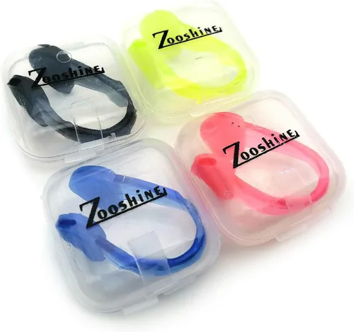 Miniatura 7 de Zooshine Clips de nariz de silicona impermeables para natación, tapones para la nariz de piscina para adultos con caja empaquetada, juego de 4