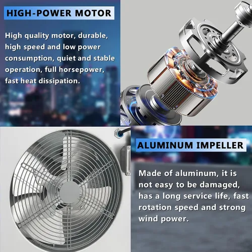 Miniatura 5 de Ventilador de suministro de aire de techo de accionamiento directo Downblast Roof Axial Maquillaje Unidad de Aire -Base de 26 pulgadas, 1/3 HP 115