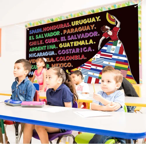 Miniatura 6 de Decoraciones del mes de la herencia hispana, pancarta latinoamericana, decoraciones para el aula española, decoraciones del mes nacional