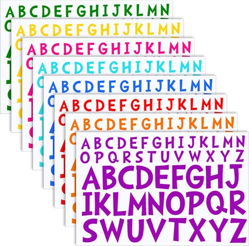 Miniatura 13 de TaoBary 8 hojas de calcomanías de letras adhesivas de vinilo, letras en mayúsculas para decoración de ventanas de buzón