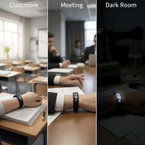 Miniatura 3 de Pulsera de alarma vibratoria con seguimiento de fitness, alarma de vibración silenciosa y diseño impermeable para durmientes pesados, estudiantes