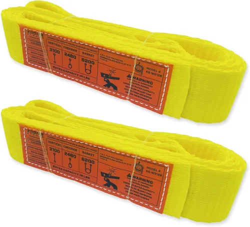 Miniatura 15 de Correa de 1 capa de 1" x 4 pies para elevación 2 paquetes Correas de amarre resistentes para aparejo, movimiento, remolque y elevación KODIAK STRAPS