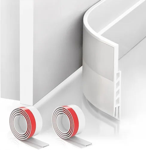 Suptikes Paquete de 2 Topes de Corriente de Aire para Puerta, Barrido de Puerta para Puertas Exteriores e Interiores, Sello Inferior de Puerta Blanco