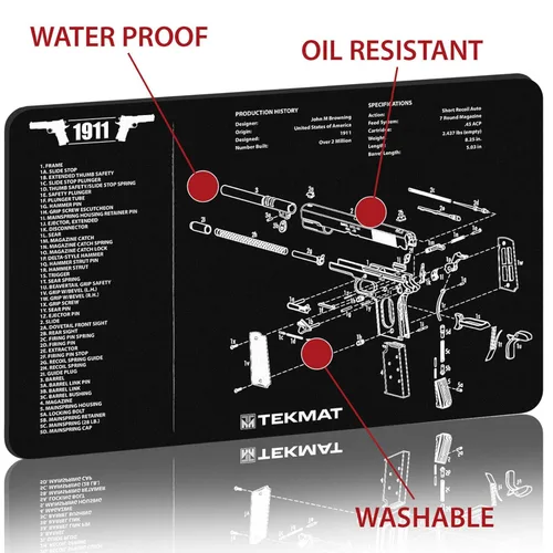 Miniatura 3 de TekMat 1911 Alfombrilla de limpieza para armas, color negro, talla única