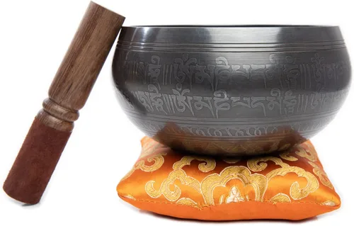 Miniatura 5 de HIMALAYAN BAZAAR - Juego de cuencos tibetanos de 4 pulgadas, fácil de tocar, auténtico, hecho a mano para meditación, sonido de 7 chakras, curación