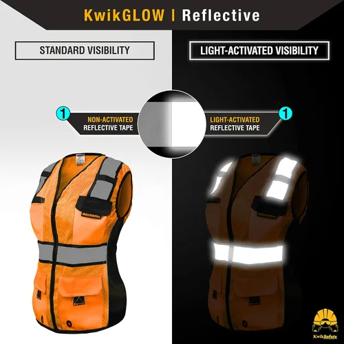 Miniatura 6 de KwikSafety (Charlotte, NC) RoadBOSS Econ & Chaleco de seguridad premium para mujer