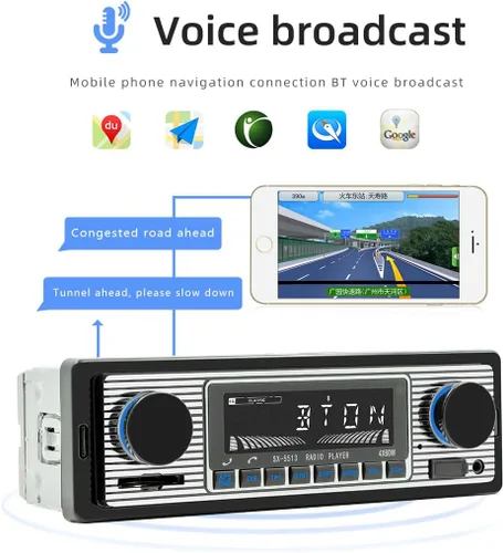 Miniatura 3 de Radio clásica de coche DIN simple de 7 pulgadas, estéreo de coche Bluetooth, radio FM, receptor de audio para automóvil, control de voz, llamadas